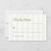 Cartons Réponse Stripes subtiles Gold Coastal Destination Mariage (Devant)