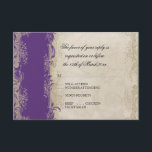 Cartons Réponse Style Art Déco Peacock Purple n Crème Dentelle Vin<br><div class="desc">REMARQUE : Utilisez cette taille pour les invitations carrés (5 1/4") ou longs (4" x 9 1/4"). La plus grande taille NE SERA PAS ADAPTÉE! PALETTE DE COULEUR : violet, crème, bronzé, bleu aqua, bleu royal, vert et or. COLLECTION DE CONCEPTION : Il s'agit d'une carte de réponse RSVP correspondante...</div>