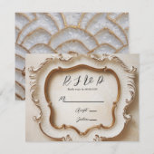 Cartons Réponse Style baroque de luxe Mariage or blanc (Devant / Derrière)