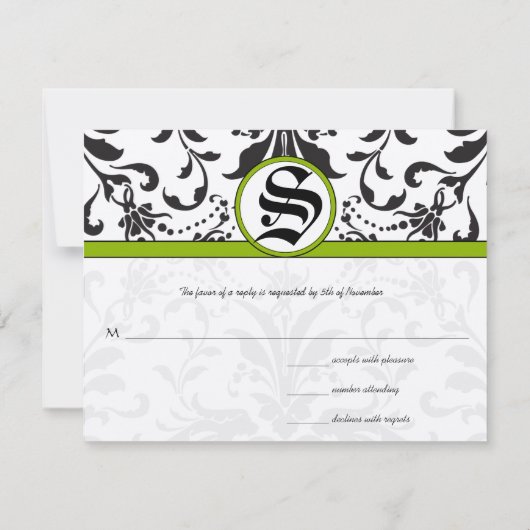 Cartons Réponse Style Filigree vert pomme esthétique Élégant (Dos)