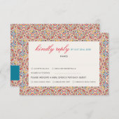 Cartons Réponse Style géométrique Étincelles Mariage métallique en (Devant / Derrière)