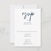 Cartons Réponse Stylé moderne Personnalisé Noms Mariage bleu marin (Devant)