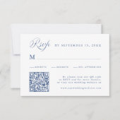 Cartons Réponse Stylish Calligraphy Script Wedding Dusty Blue (Devant)