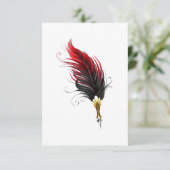 Cartons Réponse Stylo rouge en plumes avec nib or (Debout devant)