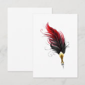 Cartons Réponse Stylo rouge en plumes avec nib or (Devant / Derrière)