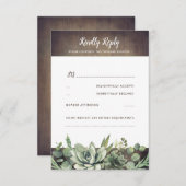 Cartons Réponse Succulents Verdure Mariage campagnard rustique RSV (Devant / Derrière)
