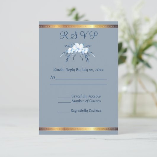 Cartons Réponse Sud Charm Dusty Blue Mariage Répondre (Debout devant)