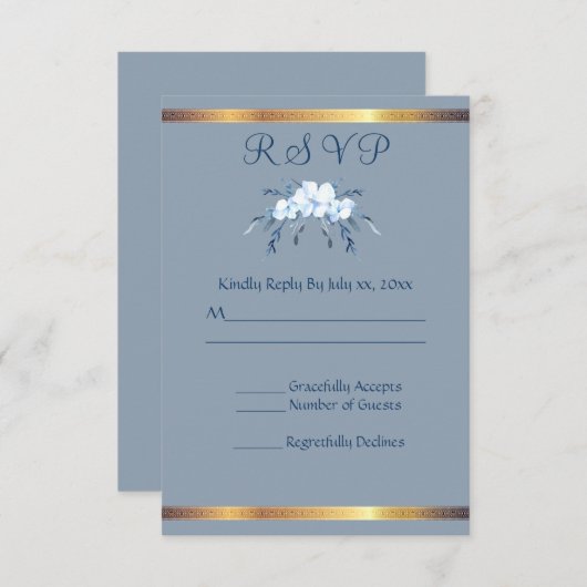 Cartons Réponse Sud Charm Dusty Blue Mariage Répondre (Devant / Derrière)