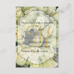 Cartons Réponse Suite de Mariage Blush Champagne Roses Blanches