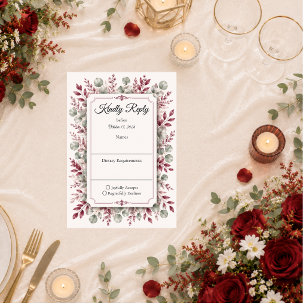 Cartons Réponse Suite de mariage floral romantique