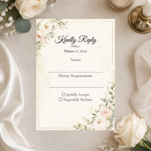 Cartons Réponse Suite de mariage florale élégante