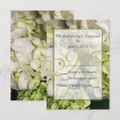 Cartons Réponse Suite Mariage blanc vert Hydrangea (Devant / Derrière)