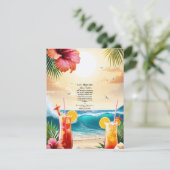 Cartons Réponse Summer Tropical Luau Beach Party 21e anniversaire (Debout devant)