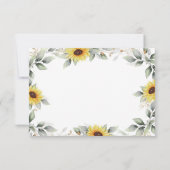 Cartons Réponse Sunflower Elegant Rustique Mariage d'or géométriqu (Dos)