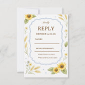 Cartons Réponse Sunflower Floral Rustic Response Design (Devant)