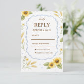 Cartons Réponse Sunflower Floral Rustic Response Design (Debout devant)