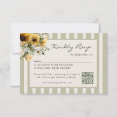 Cartons Réponse Sunflower Rustic Wedding QR Code (Devant)