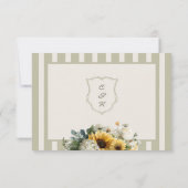 Cartons Réponse Sunflower Rustic Wedding QR Code (Dos)