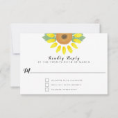 Cartons Réponse Sunflower Watercolor Floral Wedding (Devant)