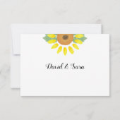 Cartons Réponse Sunflower Watercolor Floral Wedding (Dos)