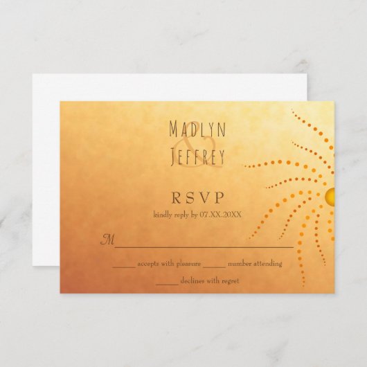 Cartons Réponse Sunset ombre soleil points mandala mariage (Devant / Derrière)