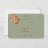 Cartons Réponse Superbe Bouquet Mariage orange et vert (Devant)