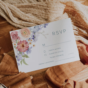 Cartons Réponse Superbe Mariage d'aquarelle végétale