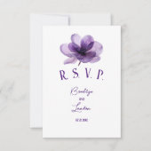 Cartons Réponse Superbe Mariage de fleurs violettes (Devant)