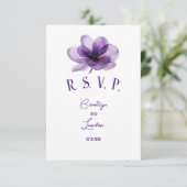 Cartons Réponse Superbe Mariage de fleurs violettes (Debout devant)