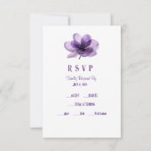 Cartons Réponse Superbe Mariage de fleurs violettes (Dos)