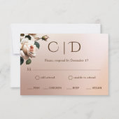 Cartons Réponse Superbe Mariage de Rose d'huile beige (Devant)