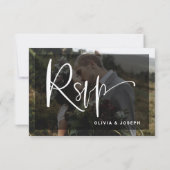 Cartons Réponse Superposition photo moderne en noir et blanc | Mar (Dos)