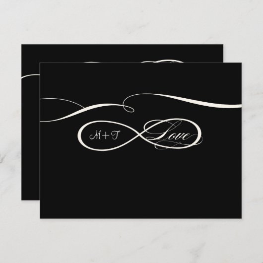 Cartons Réponse Symbole d'infini Connexion Infinite Mariages d'amo (Devant / Derrière)