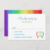 Cartons Réponse Symboles de la Vénus arc-en-ciel Mariage lesbien R (Devant / Derrière)