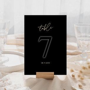 Cartons Réponse Table numéro 7 Or Noir Moderne Luxe Minimaliste