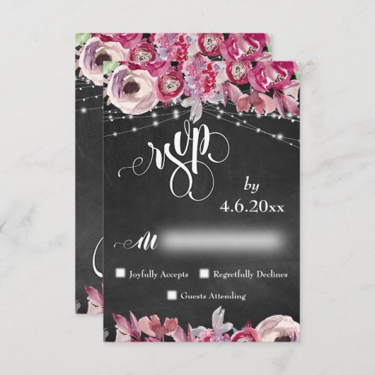 Cartons Réponse Tableau de bord, lumières, calligraphie Fleurs ros (Devant / Derrière)