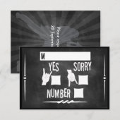 Cartons Réponse Tableau de mariage Rock n' Roll (Devant / Derrière)
