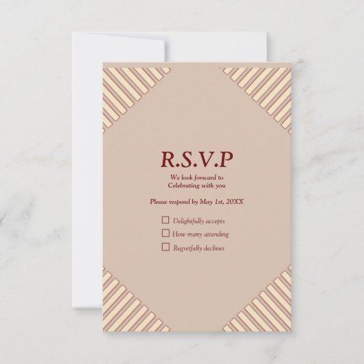 Cartons Réponse Tan - Marsala Vin & torsion de teintes roses (Devant)