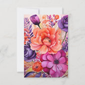 Cartons Réponse Tangérine, rose chaud et Mariage royal de fleurs v (Dos)