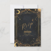 Cartons Réponse Tarot Céleste Mariage Soleil Lune Étoiles Or (Devant)
