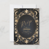 Cartons Réponse Tarot Celestin Mariage Sun Moon Stars Gold (Devant)