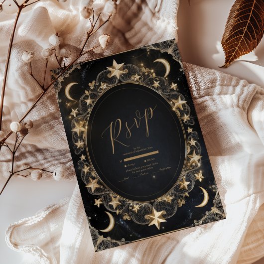 Cartons Réponse Tarot Celestin Mariage Sun Moon Stars Gold