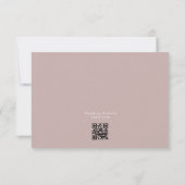 Cartons Réponse Taupe rose moderne blanc Mariage simple CODE QR (Dos)