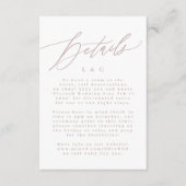 Cartons Réponse Taupe rose moderne et blanc Mariage simple Monogra (Devant)