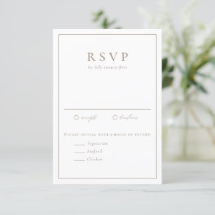 Cartons Réponse Taupe Typographie simple Mariage officiel