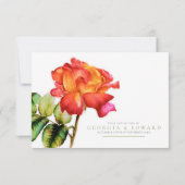 Cartons Réponse Tea rose aquarelle mariage QR code repas vert (Dos)