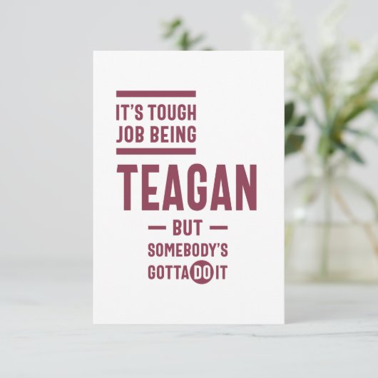 Cartons Réponse Teagan Nom personnalisé Cadeau Anniversaire (Debout devant)