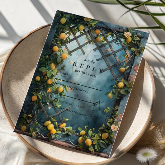 Cartons Réponse Teal Citrus Blossom Garden Wedding