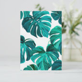 Cartons Réponse Teal Tropical Monstera Leaf Seamless Pattern Art (Debout devant)