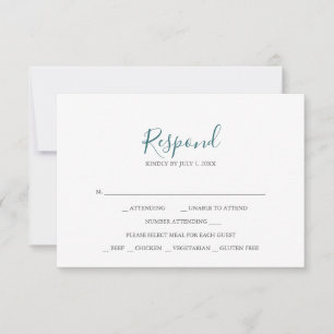 Cartons Réponse Teal Wedding
